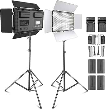 SAMTIAN ビデオ＆写真用LEDライトキット TL-600AS Amazon | LEDビデオ照明ライトキット SAMTIAN 2パック600AS二色